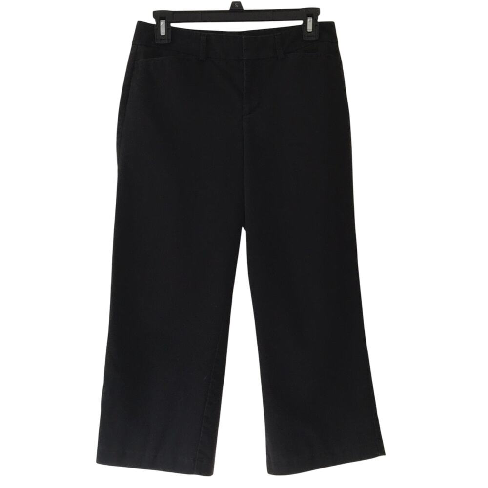 Dockers Metro Capri Ideal Fit Ankle Length Crop Dress Pants Pockets Black Size 4